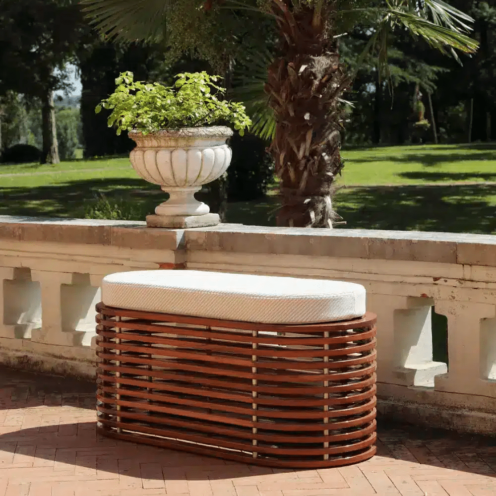 teak garden bench Italian design outdoor