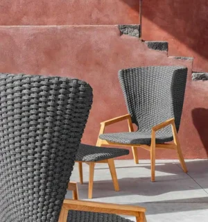 Knit High Back Lounge Armchair - Image 3