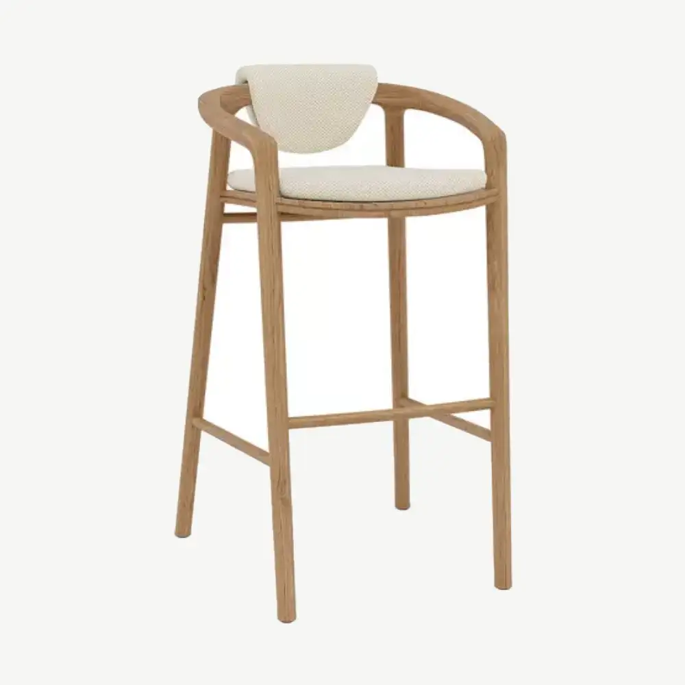 Solid Bar Stool With Back