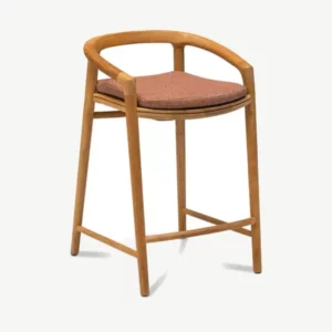 Solid Counter Height Stool With Back