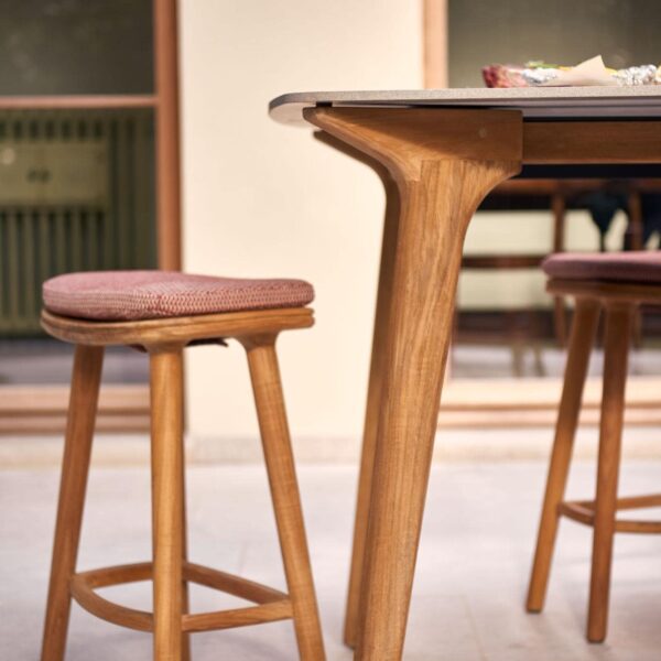 Manutti Solid Teak Bar Stool with Back - view 2