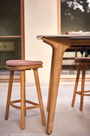 Solid Counter Height Stool with Back - Image 2