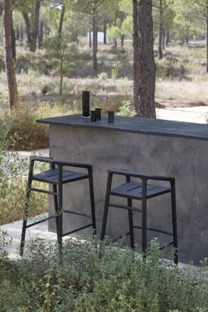 Solid Teak Bar Stool with Back - Image 17