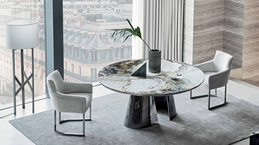 Absolute Round Dining Table by Rugiano