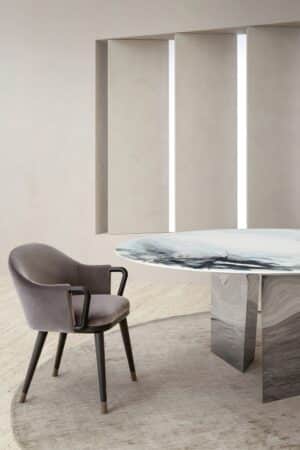 Blanco Round Dining Table by Rugiano