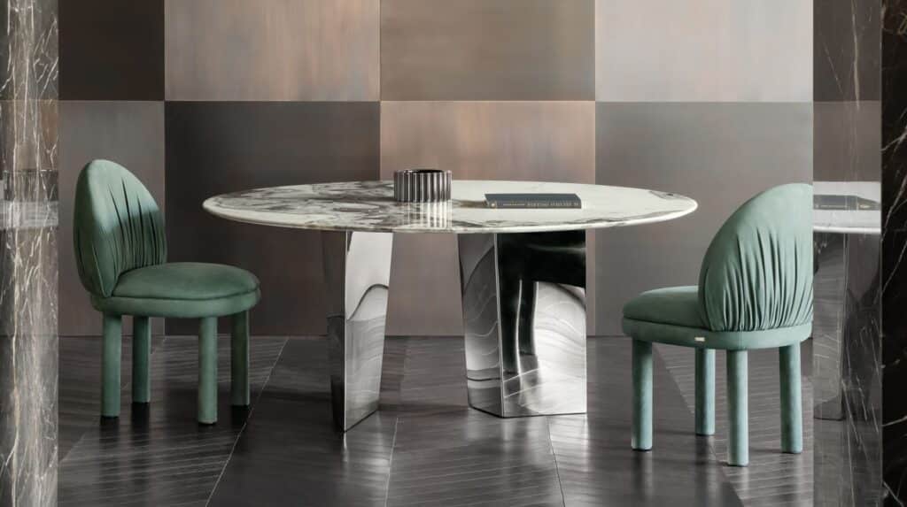 Blanco Round Dining Table by Rugiano
