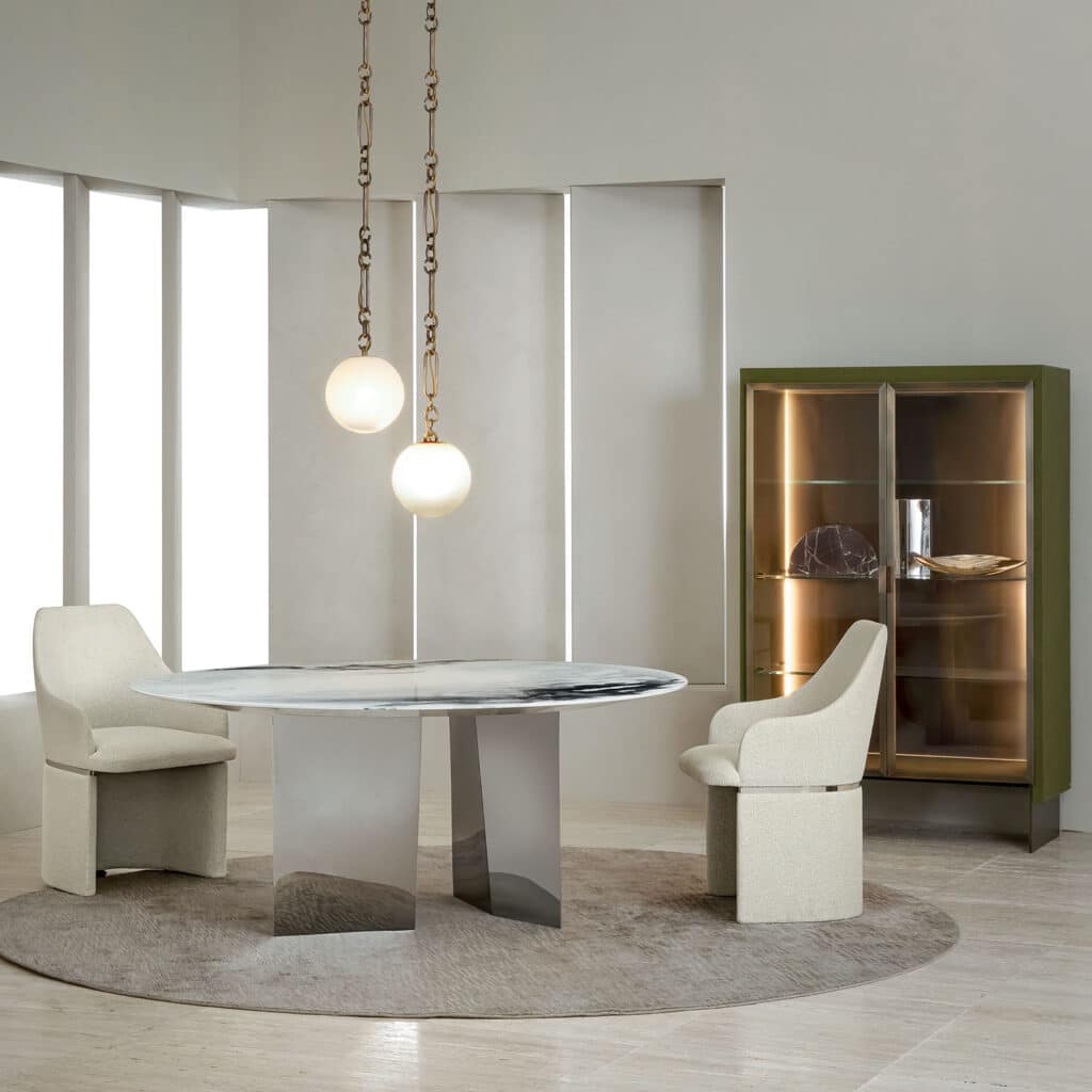 Blanco Round Dining Table by Rugiano
