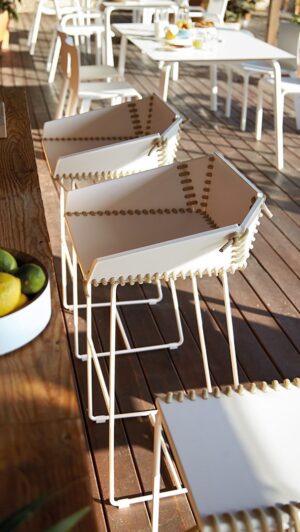 Textile High Stool by Gandia Blasco