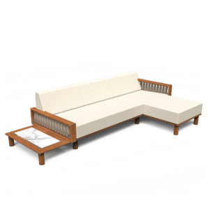 Sail Sofa with Right Chaise & Left Plinth Table - Image 2
