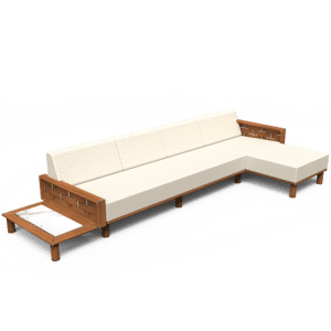 Luma Sofa with Right Chaise and Left Plinth Table